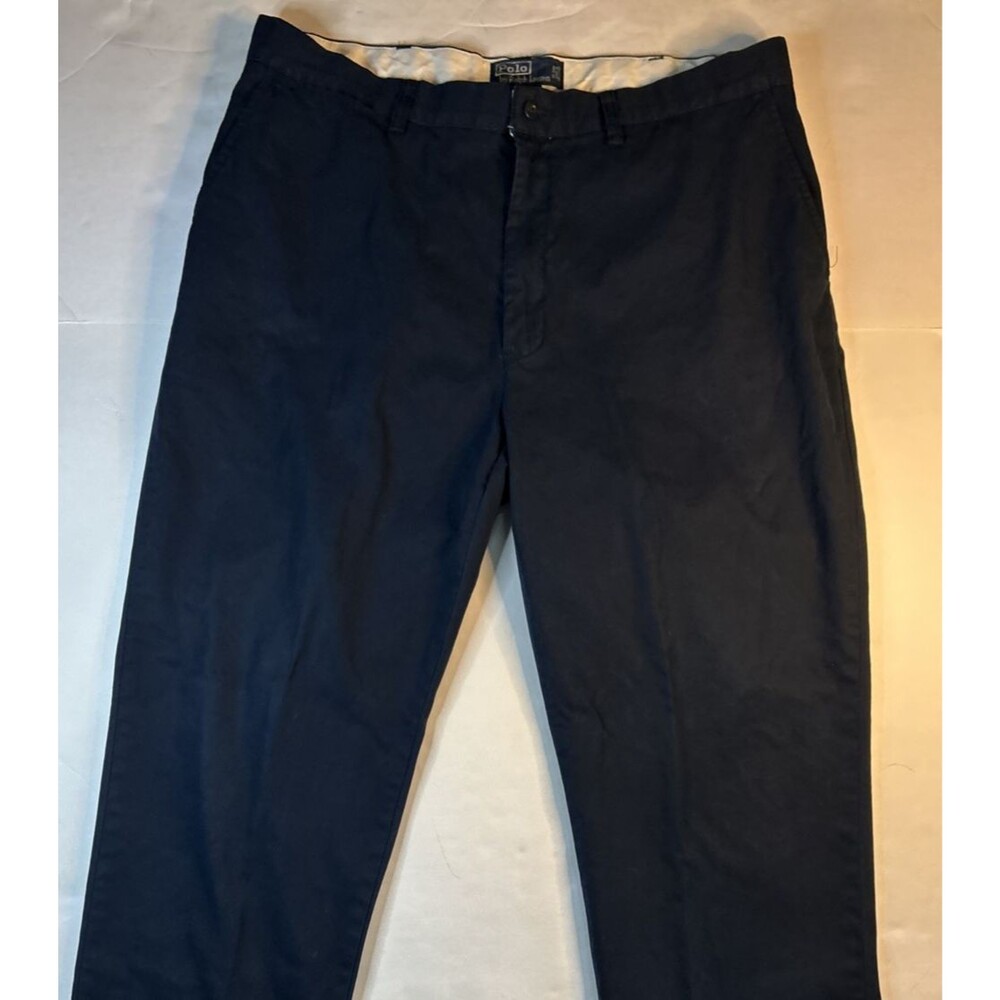 Men's Polo Ralph Lauren Navy Blue Stretch Chino Pants Size 38x30 Perfect Pant